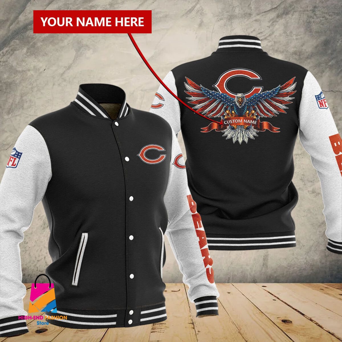 Chicago Bears NFL Style Baseball Jacket For Fan