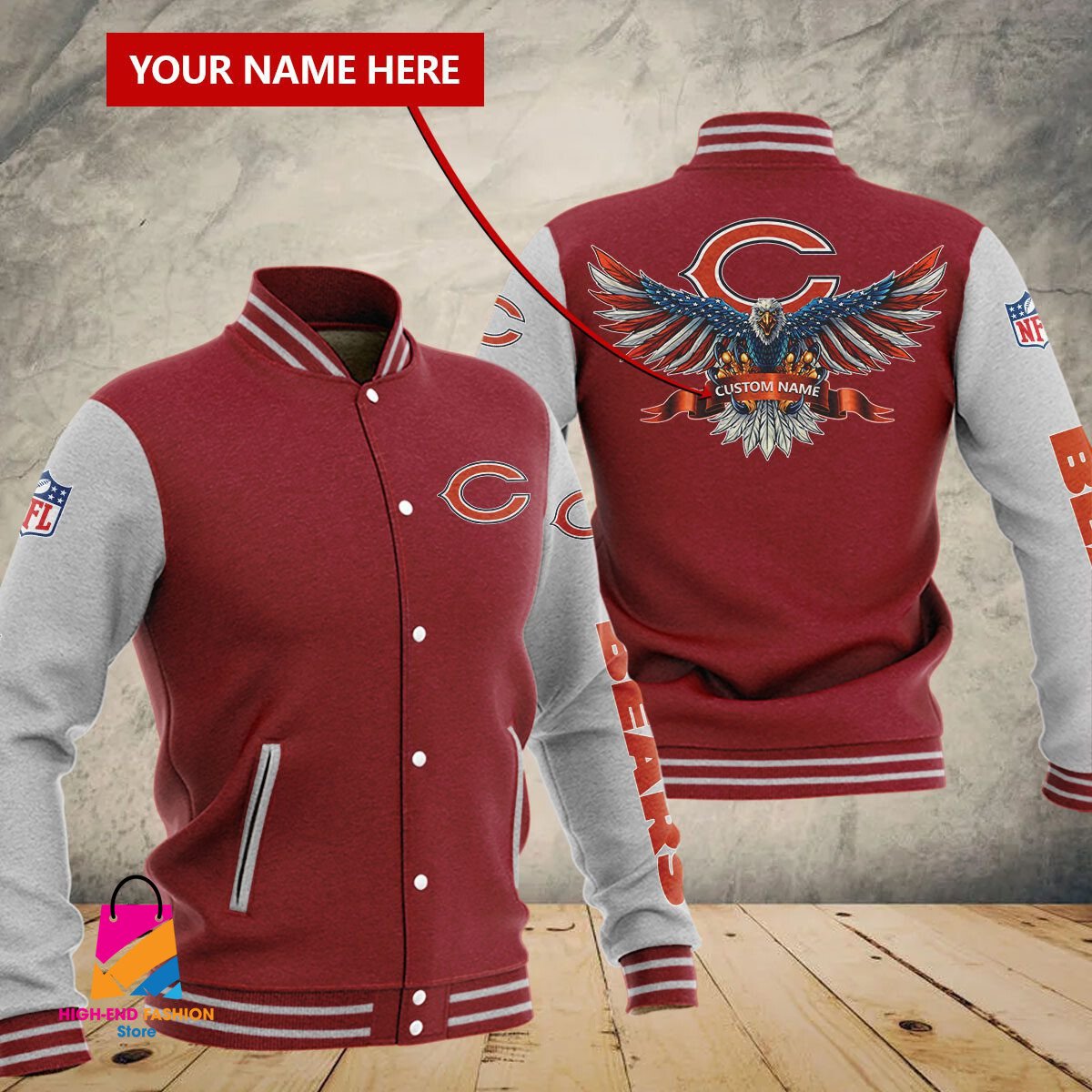Chicago Bears NFL Style Baseball Jacket For Fan