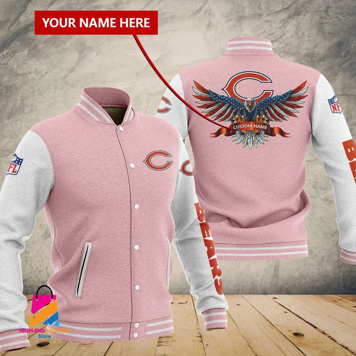 Chicago Bears NFL Style Baseball Jacket For Fan