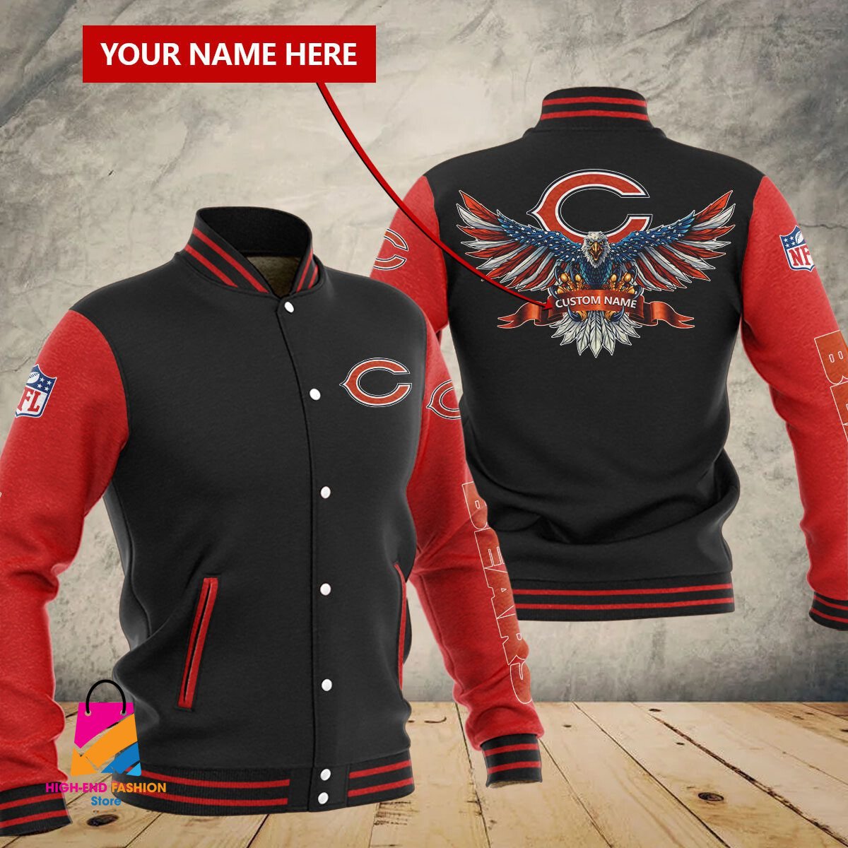 Chicago Bears NFL Style Baseball Jacket For Fan