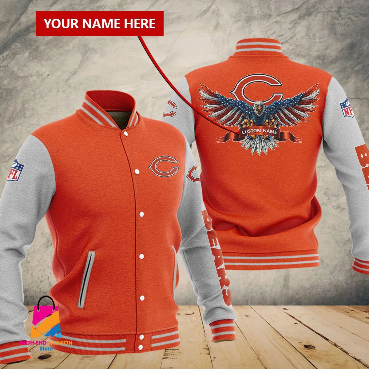 Chicago Bears NFL Style Baseball Jacket For Fan