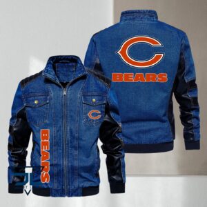Chicago Bears NFL Style Denim Jacket For Fans
