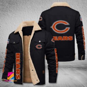 Chicago Bears NFL Style Fleece Thermal Cotton Jacket For Fans