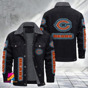 Chicago Bears NFL Style Fleece Thermal Cotton Jacket For Fans