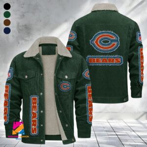 Chicago Bears NFL Style Fleece Thermal Cotton Jacket For Fans