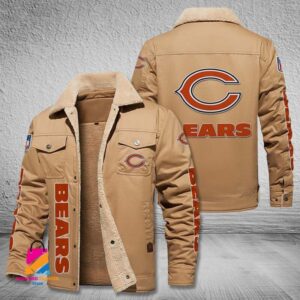 Chicago Bears NFL Style Fleece Thermal Cotton Jacket For Fans