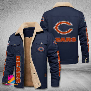 Chicago Bears NFL Style Fleece Thermal Cotton Jacket For Fans