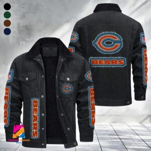 Chicago Bears NFL Style Fleece Thermal Cotton Jacket For Fans