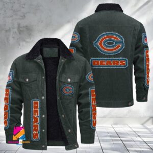 Chicago Bears NFL Style Fleece Thermal Cotton Jacket For Fans