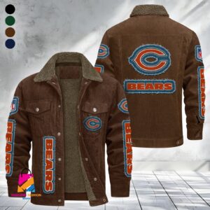 Chicago Bears NFL Style Fleece Thermal Cotton Jacket For Fans