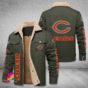 Chicago Bears NFL Style Fleece Thermal Cotton Jacket For Fans