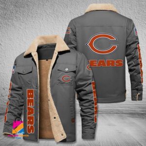 Chicago Bears NFL Style Fleece Thermal Cotton Jacket For Fans