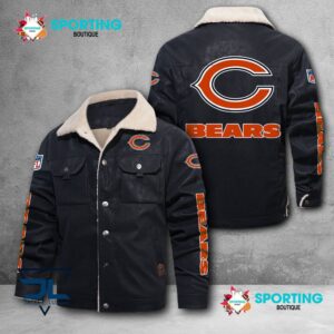 Chicago Bears NFL Style Fleece Thermal Cotton Jacket For Fans