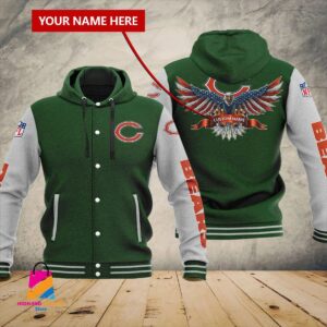 Chicago Bears NFL Style Hooded Baseball Jacket For Fan