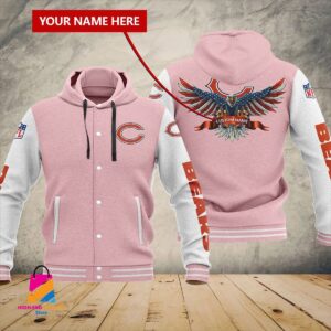 Chicago Bears NFL Style Hooded Baseball Jacket For Fan