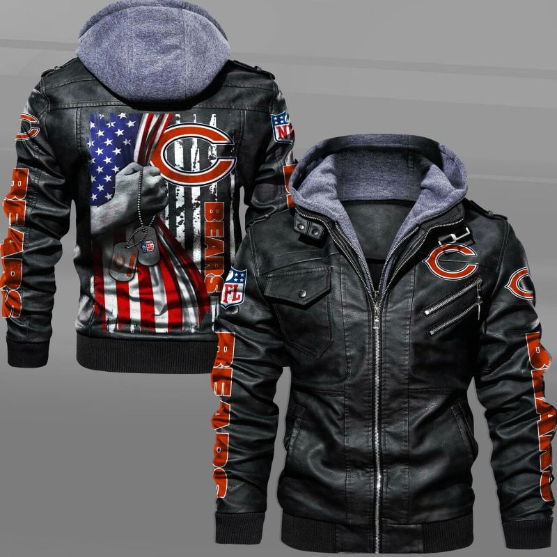 Chicago Bears NFL Style Leather Jacket For Fan