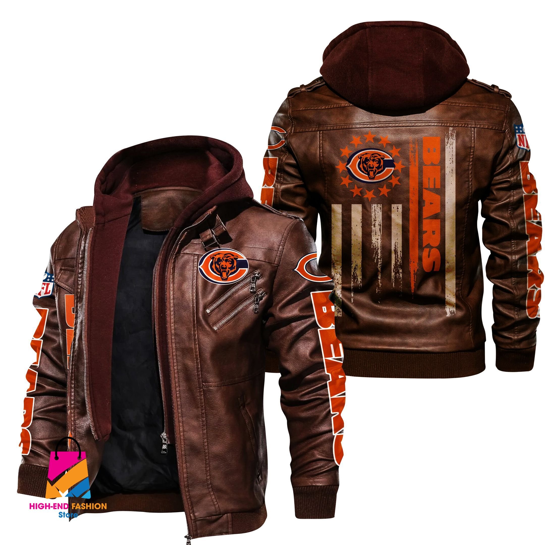 Chicago Bears NFL Style Leather Jacket For Fan