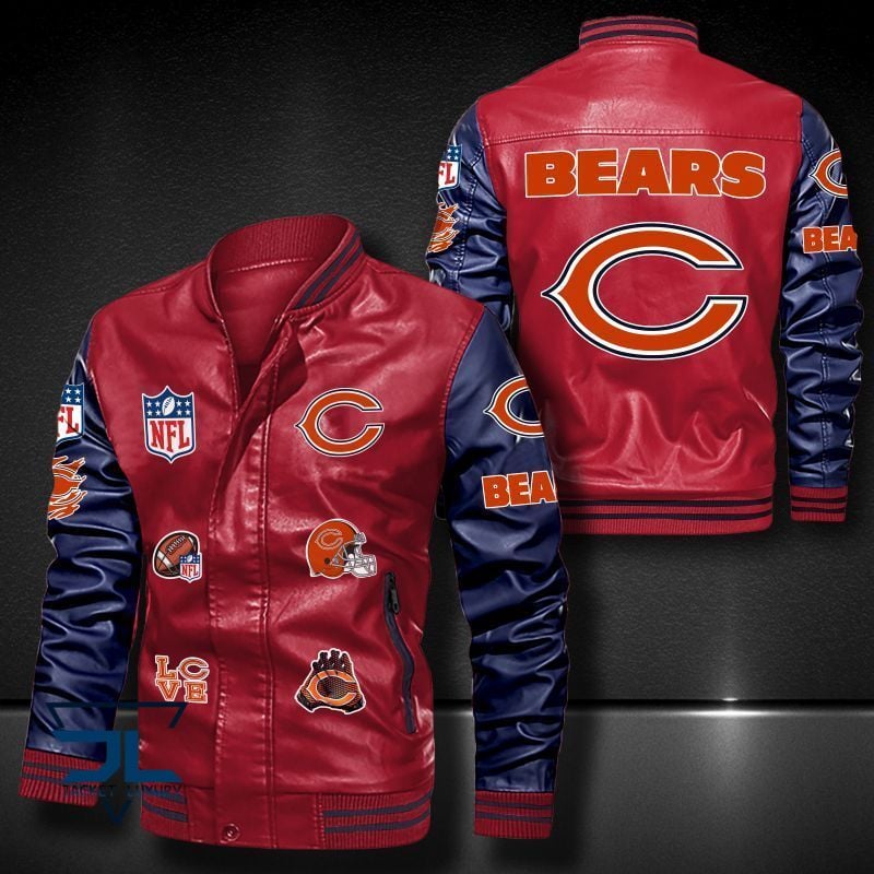Chicago Bears NFL Style Leather Jacket For Fan