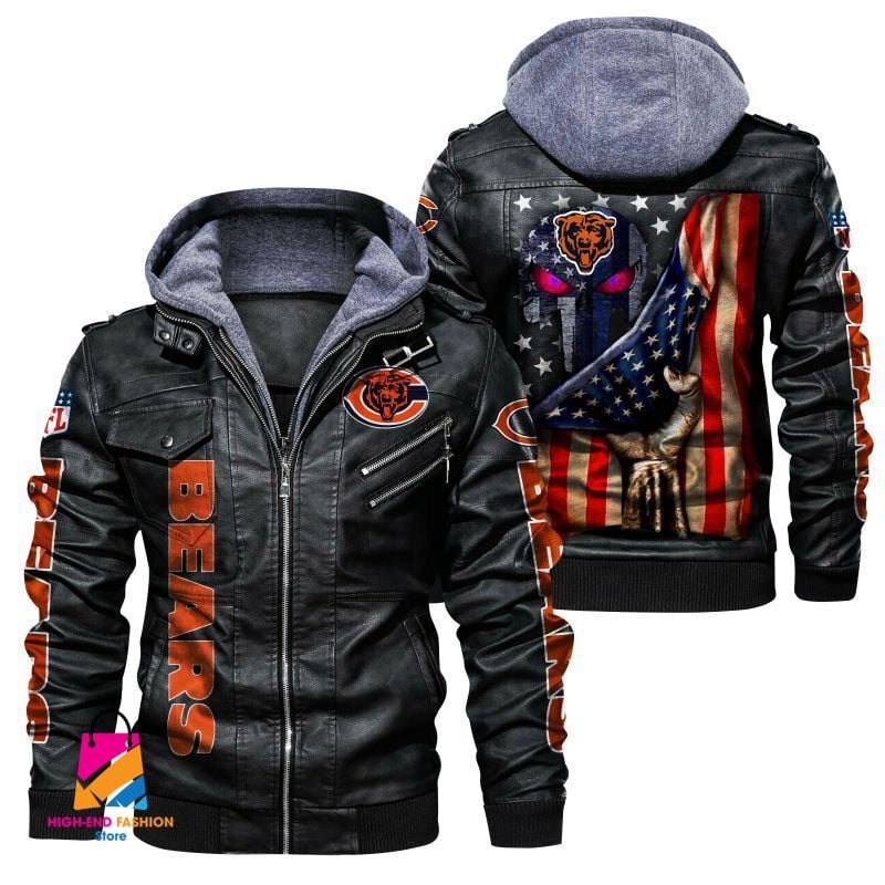 Chicago Bears NFL Style Leather Jacket For Fan