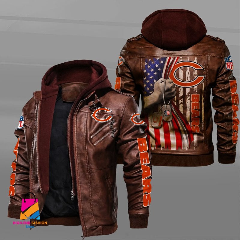 Chicago Bears NFL Style Leather Jacket For Fan