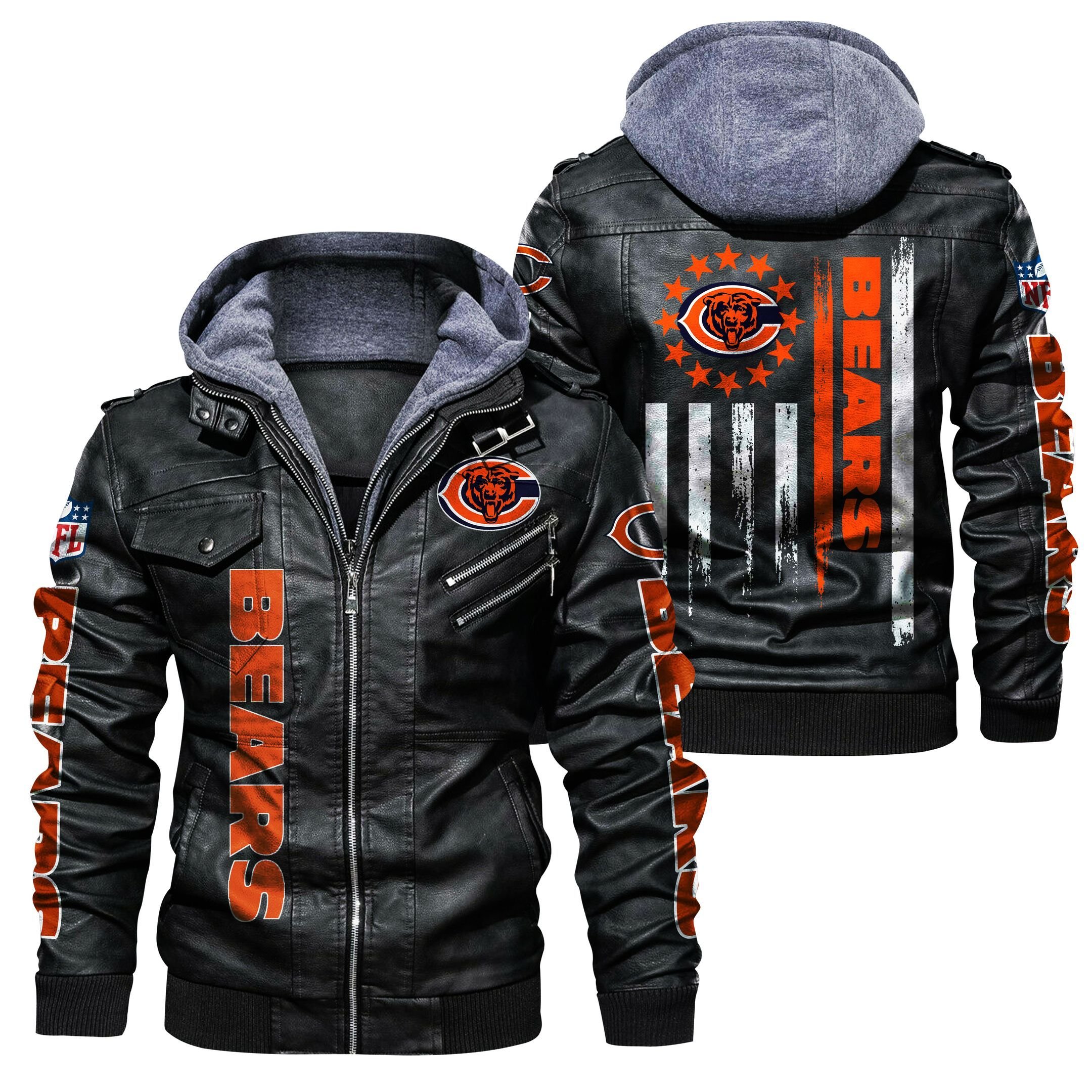 Chicago Bears NFL Style Leather Jacket For Fan