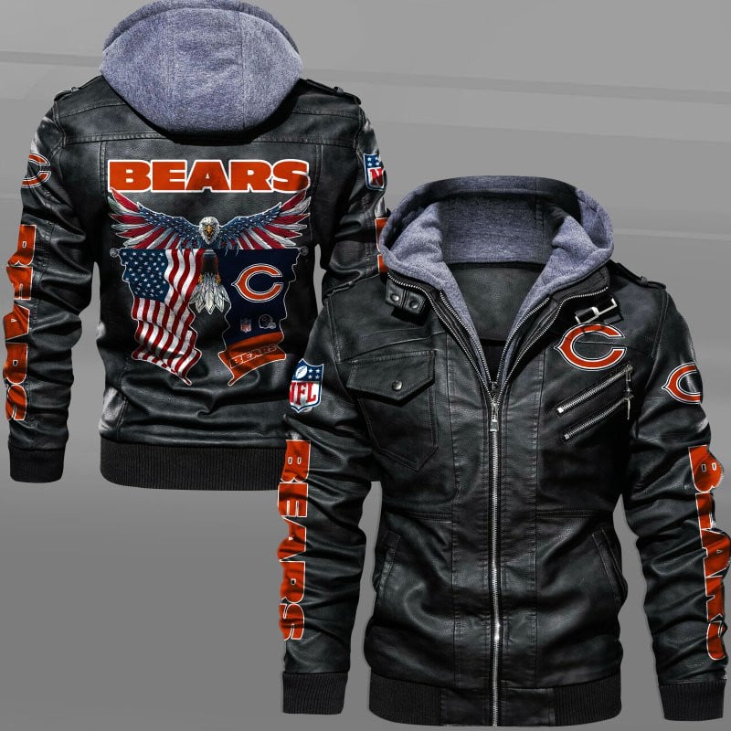 Chicago Bears NFL Style Leather Jacket For Fan