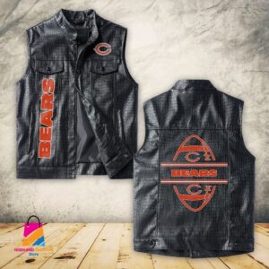 Chicago Bears NFL Style Sleeveless Leather Jacket For Fans