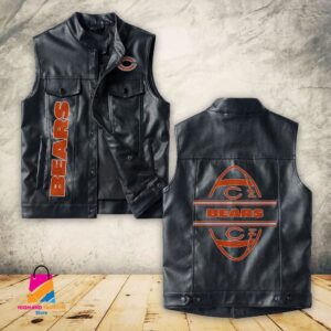 Chicago Bears NFL Style Sleeveless Leather Jacket For Fans