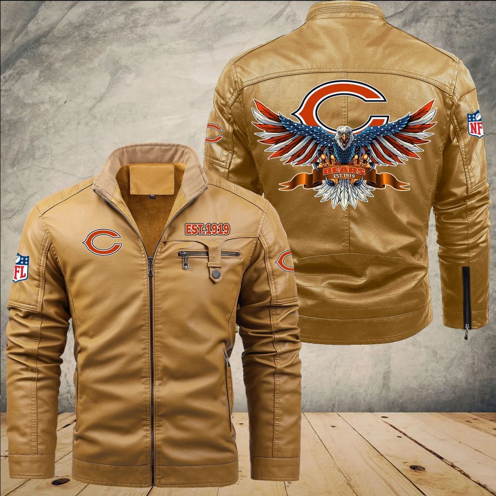 Chicago Bears NFL Style Leather Jacket For Fans