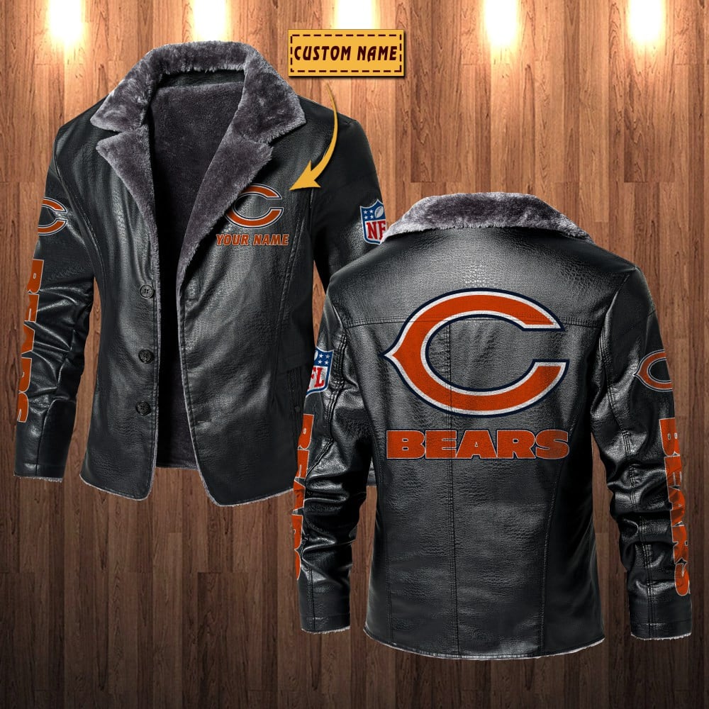 Chicago Bears NFL Style Leather Jacket For Fans