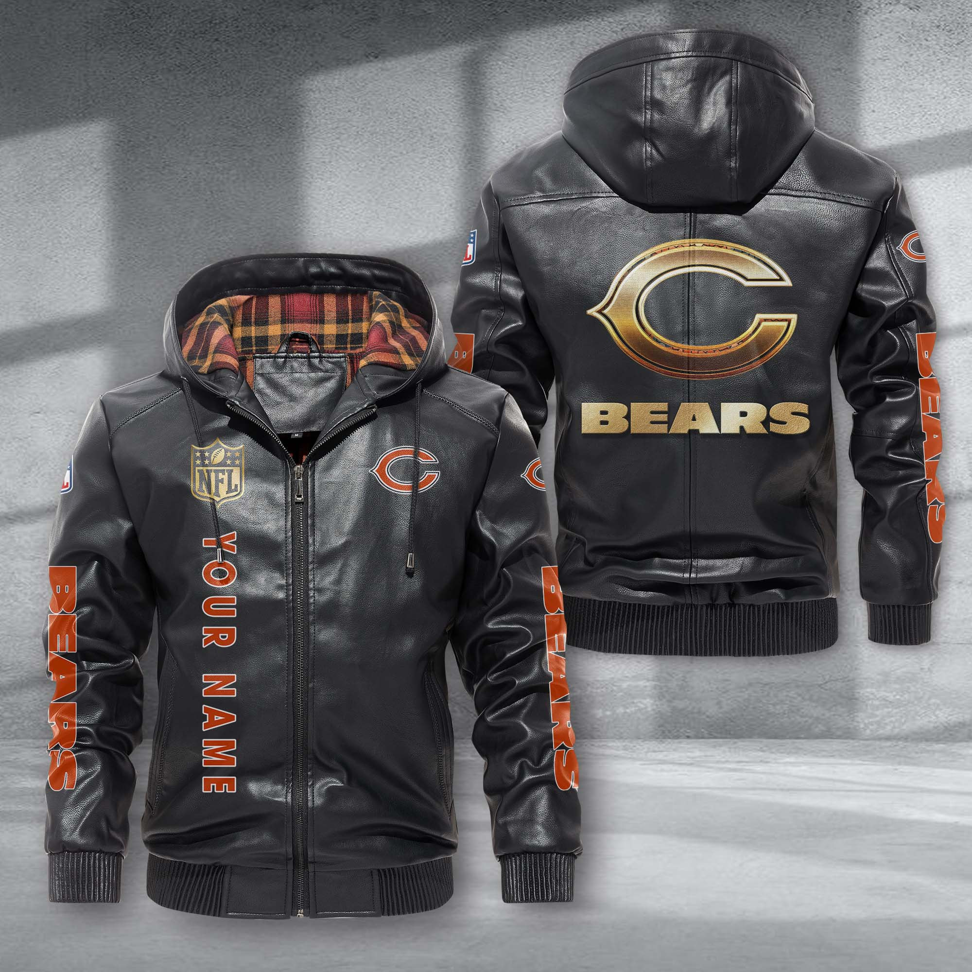 Chicago Bears NFL Style Leather Jacket For Fans