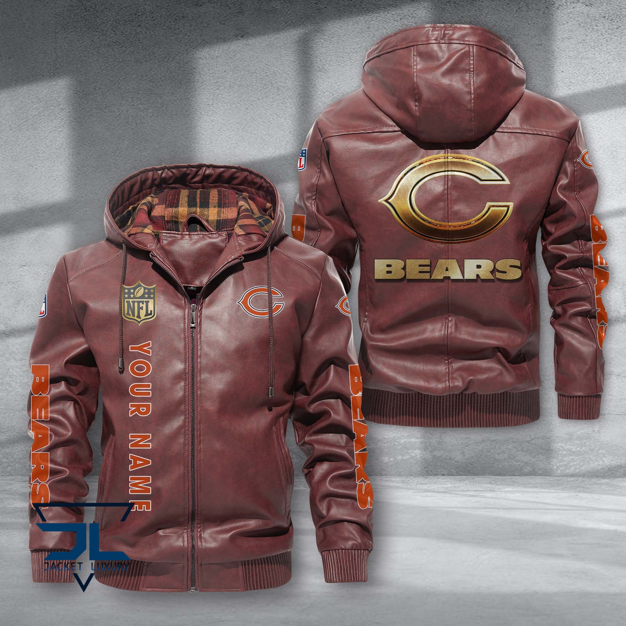 Chicago Bears NFL Style Leather Jacket For Fans
