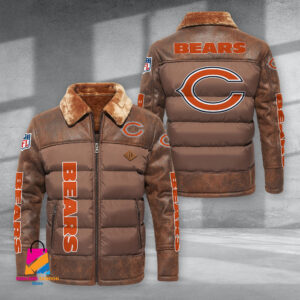 Chicago Bears NFL Style Puffer Jacket For Fans