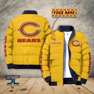 Chicago Bears NFL Style Puffer Jacket For Fans