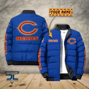Chicago Bears NFL Style Puffer Jacket For Fans