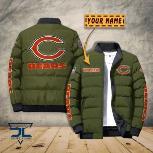 Chicago Bears NFL Style Puffer Jacket For Fans