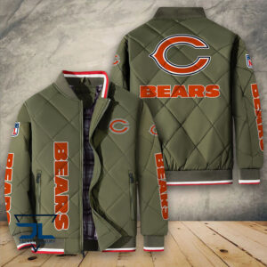 Chicago Bears NFL Style Puffer Jacket For Fans