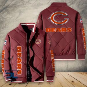 Chicago Bears NFL Style Puffer Jacket For Fans