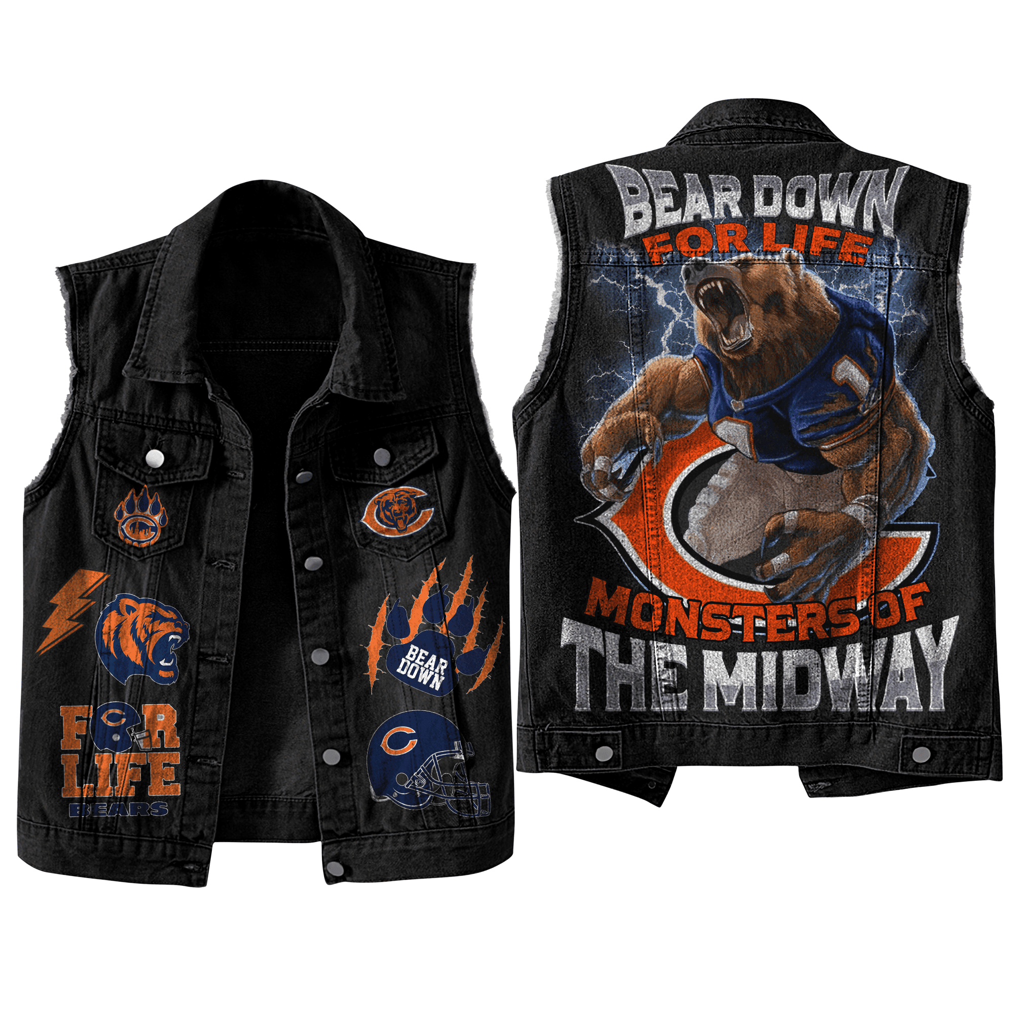 Chicago Bears NFL Style Sleeveless Jacket For Fans