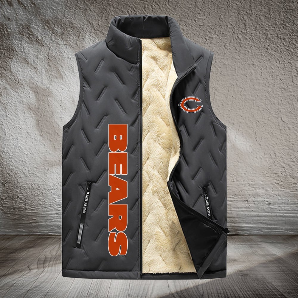 Chicago Bears NFL Style Sleeveless Puffer Jacket For Fans