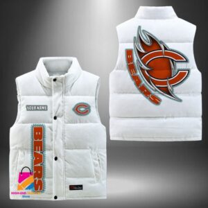 Chicago Bears NFL Style Sleeveless Puffer Jacket For Fans