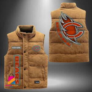 Chicago Bears NFL Style Sleeveless Puffer Jacket For Fans