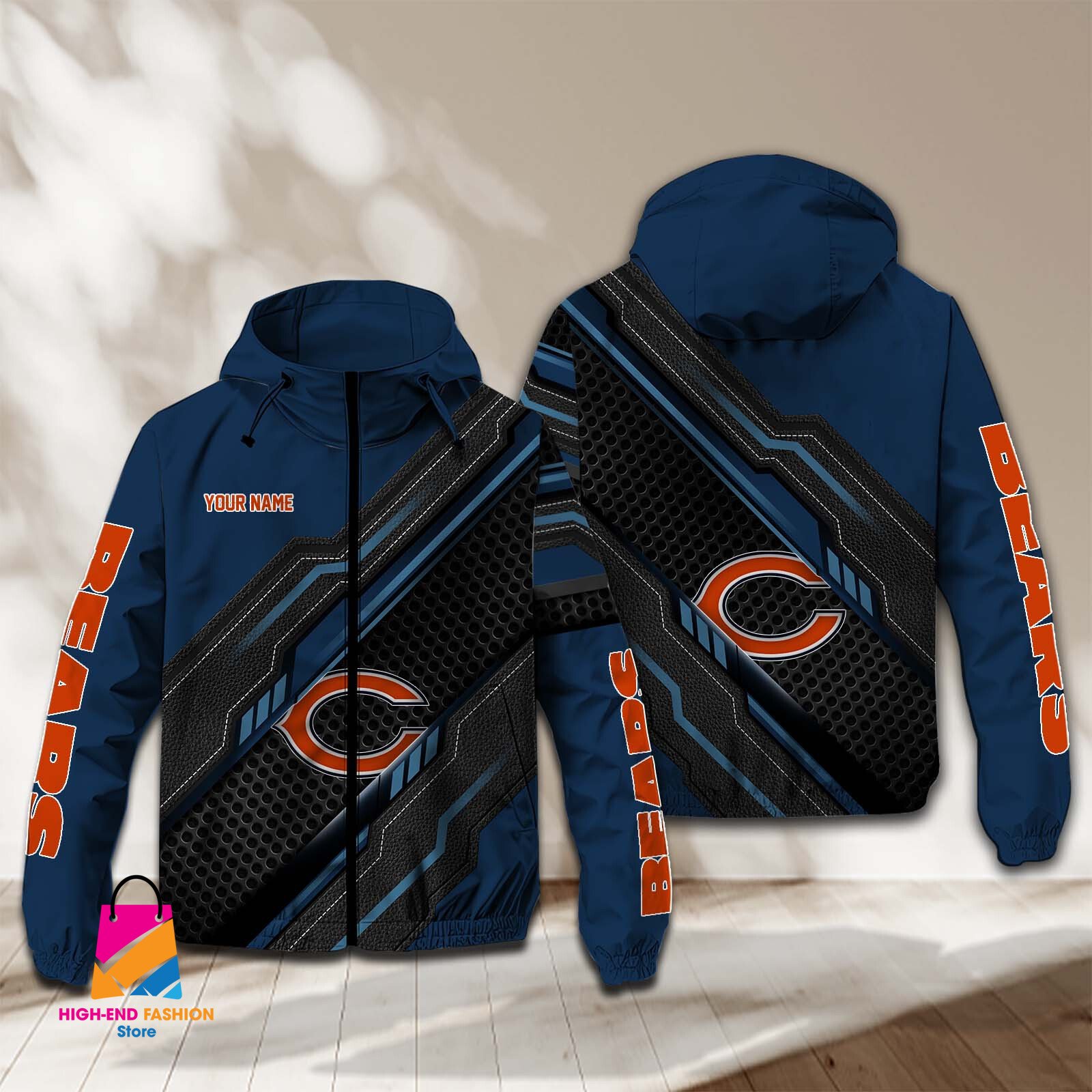 Chicago Bears NFL Style Windbreaker Jacket For Fans
