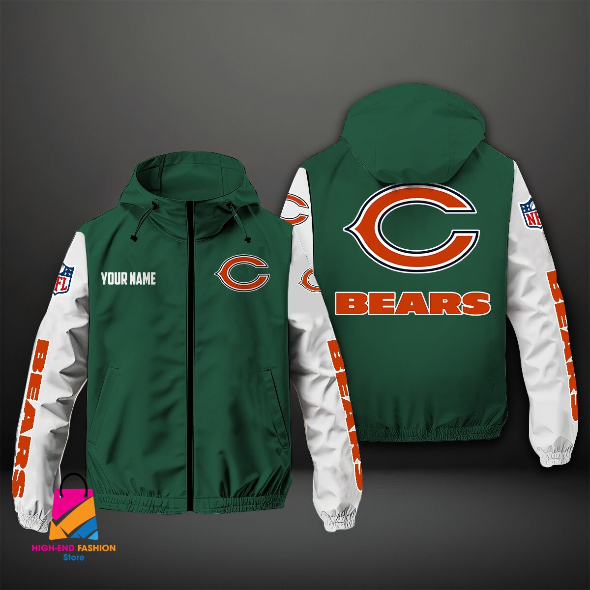 Chicago Bears NFL Style Windbreaker Jacket For Fans