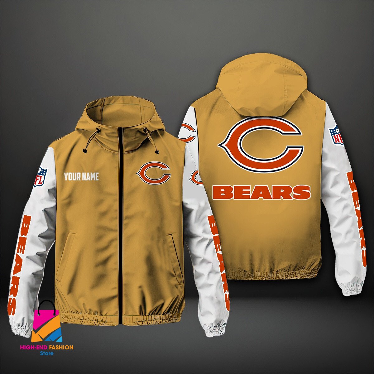 Chicago Bears NFL Style Windbreaker Jacket For Fans