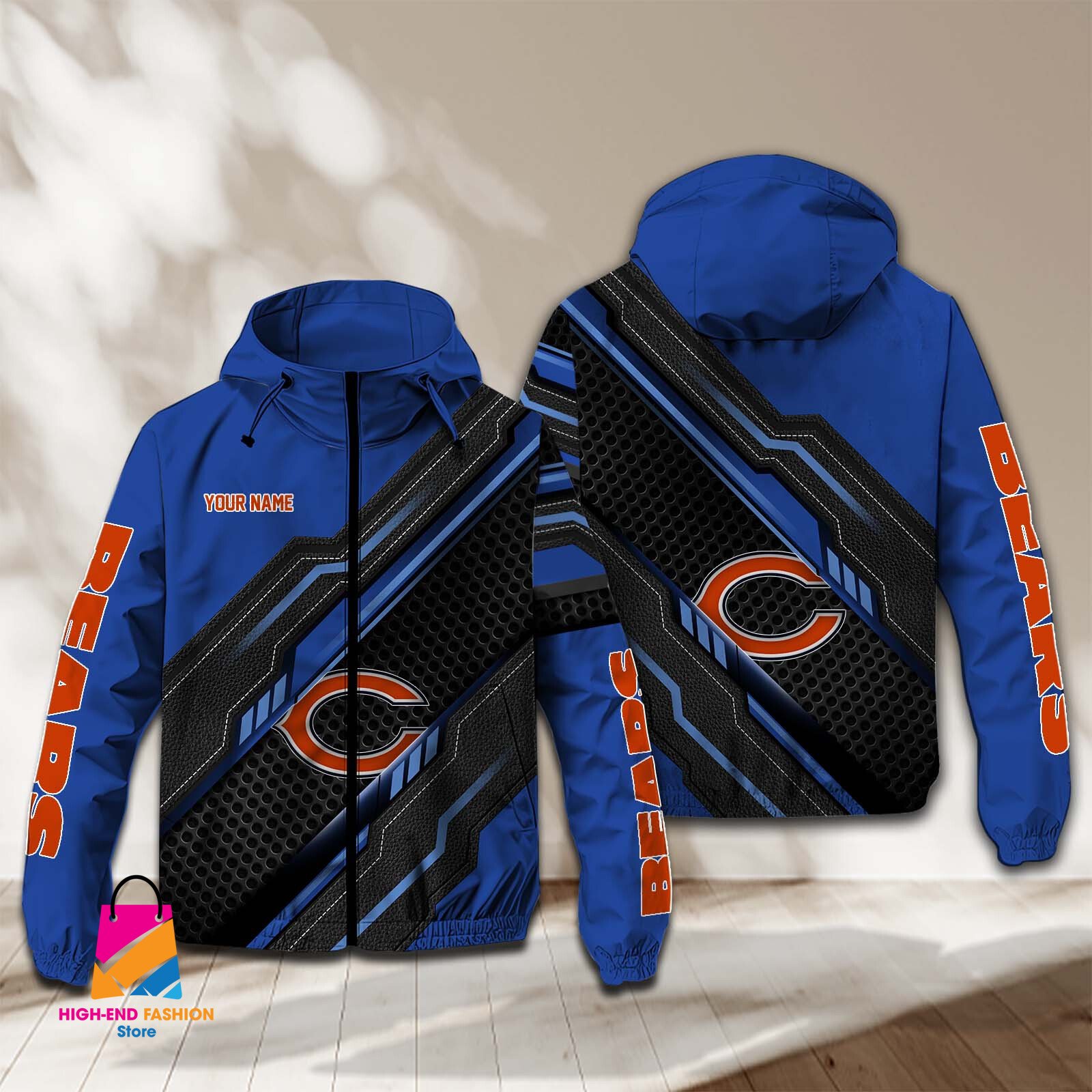 Chicago Bears NFL Style Windbreaker Jacket For Fans