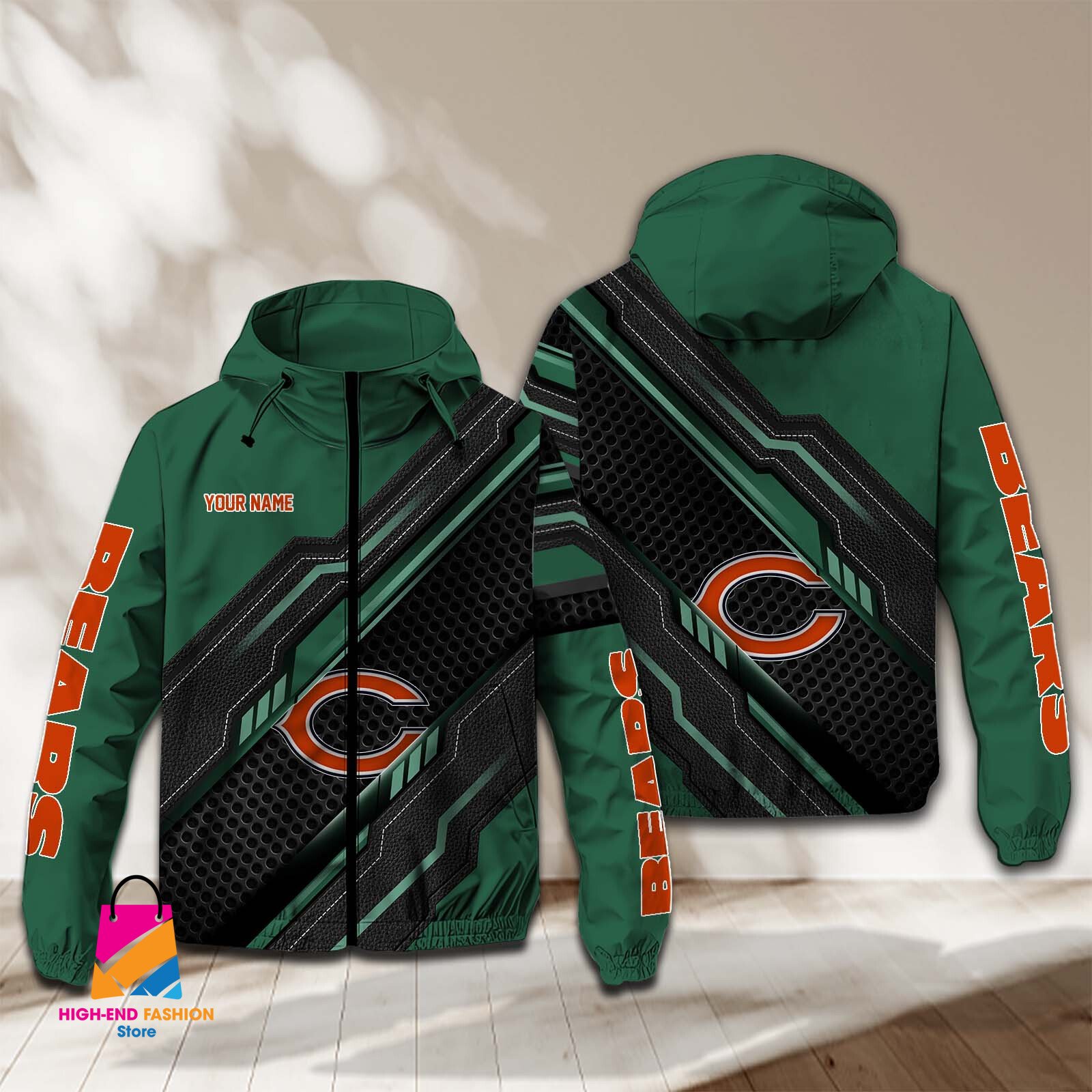 Chicago Bears NFL Style Windbreaker Jacket For Fans
