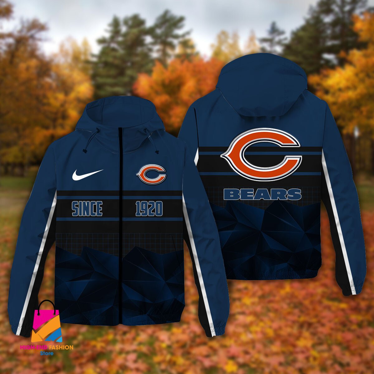 Chicago Bears NFL Style Windbreaker Jacket For Fans
