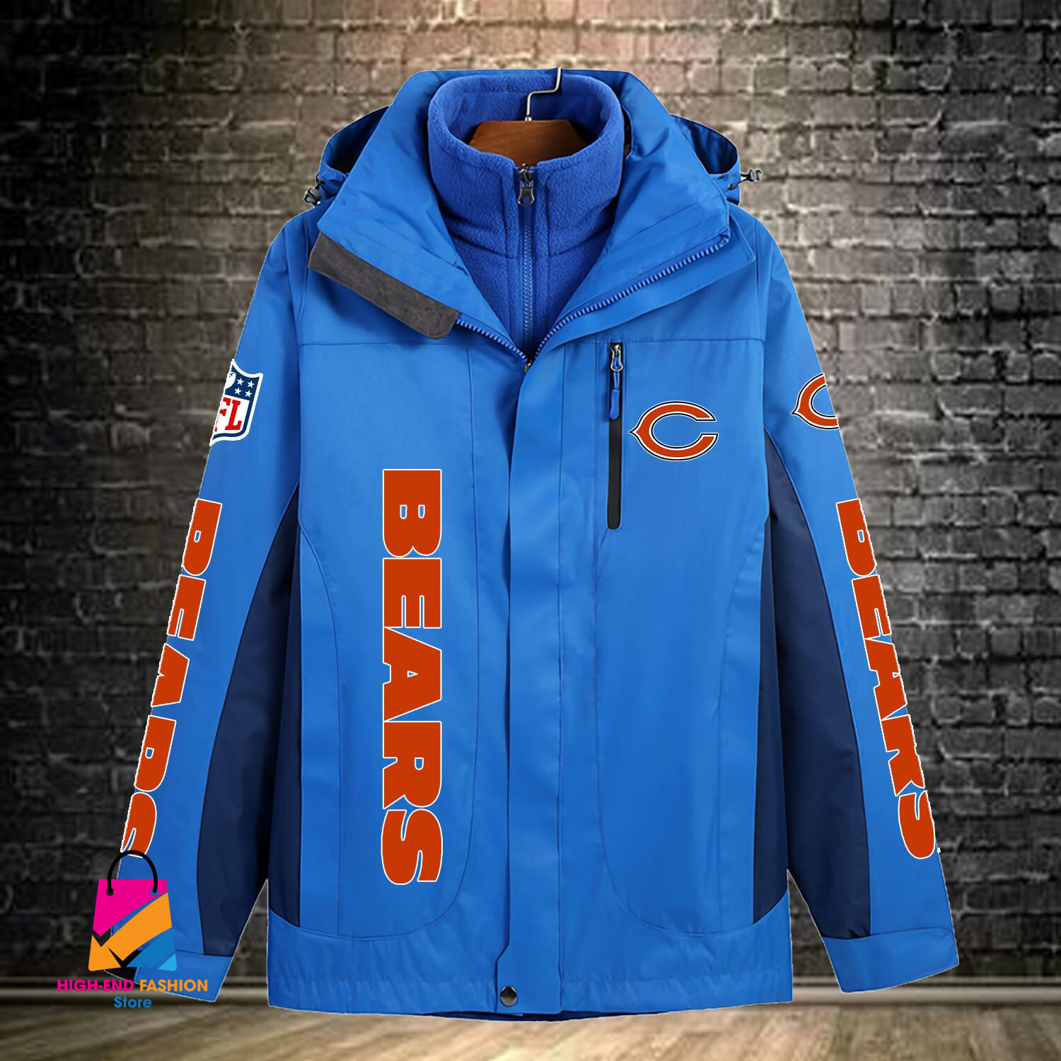 Chicago Bears NFL Style Windbreaker Jacket For Fans