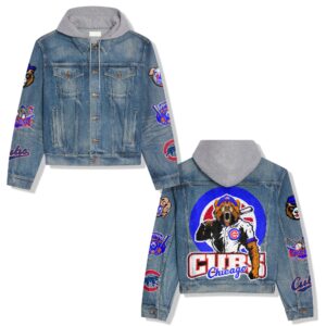 Chicago Cubs MLB Style Hooded Denim Jacket For Fans